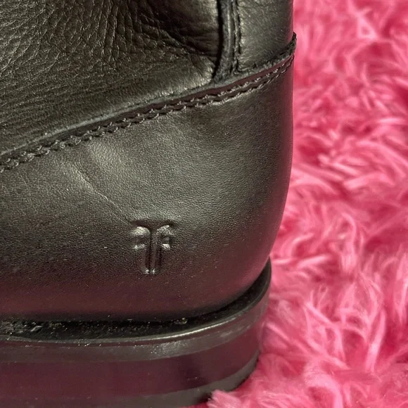 Frye Black Leather Moto Buckle Boots - Picture 3 of 4